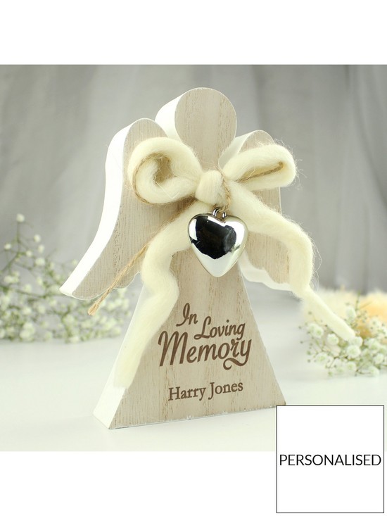 stillFront image of the-personalised-memento-company-personalised-in-loving-memory-wooden-angel