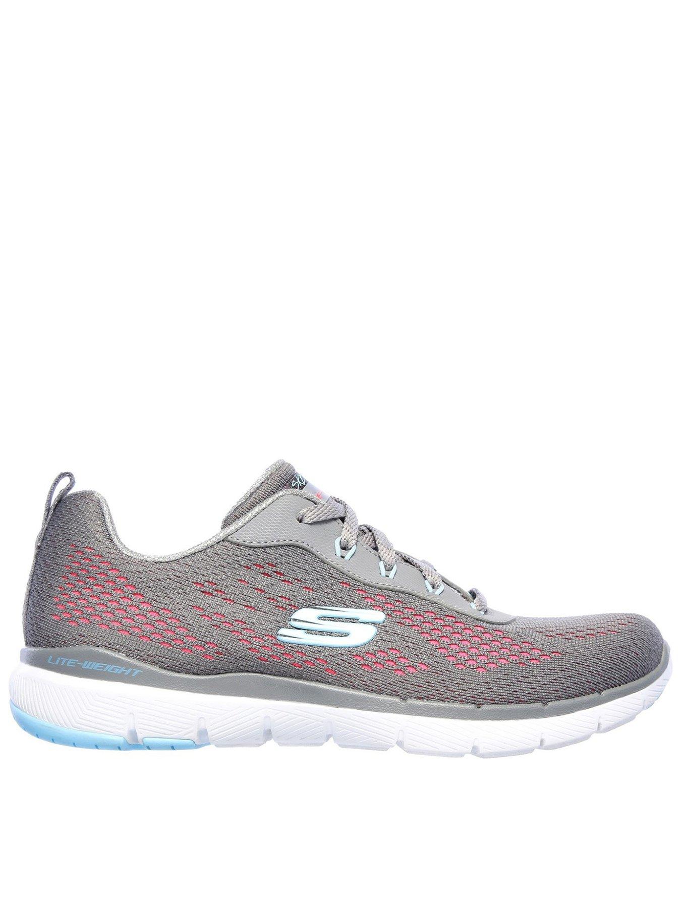 skechers grey pink