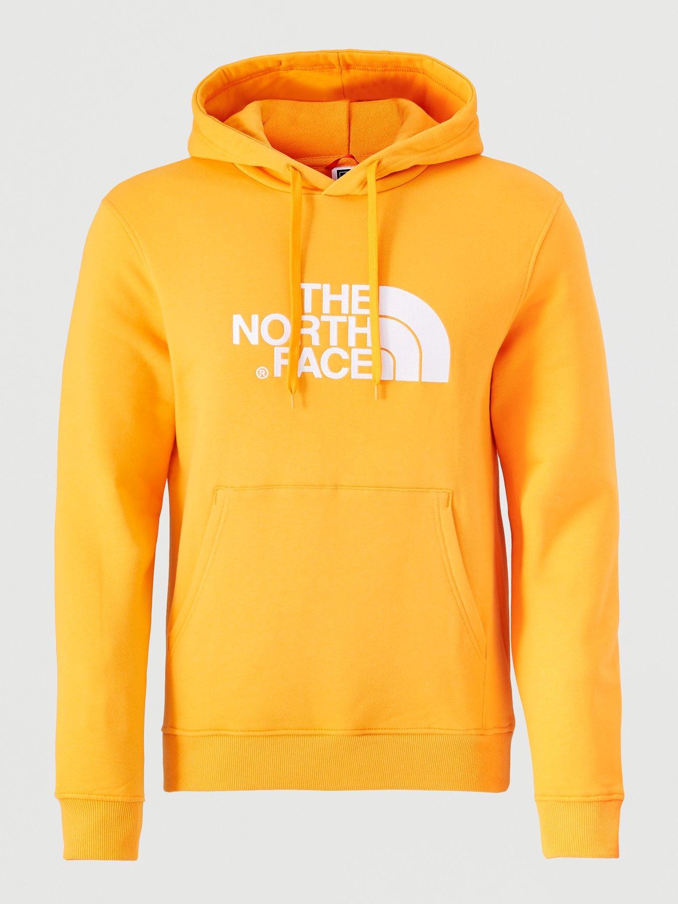 mens orange north face hoodie