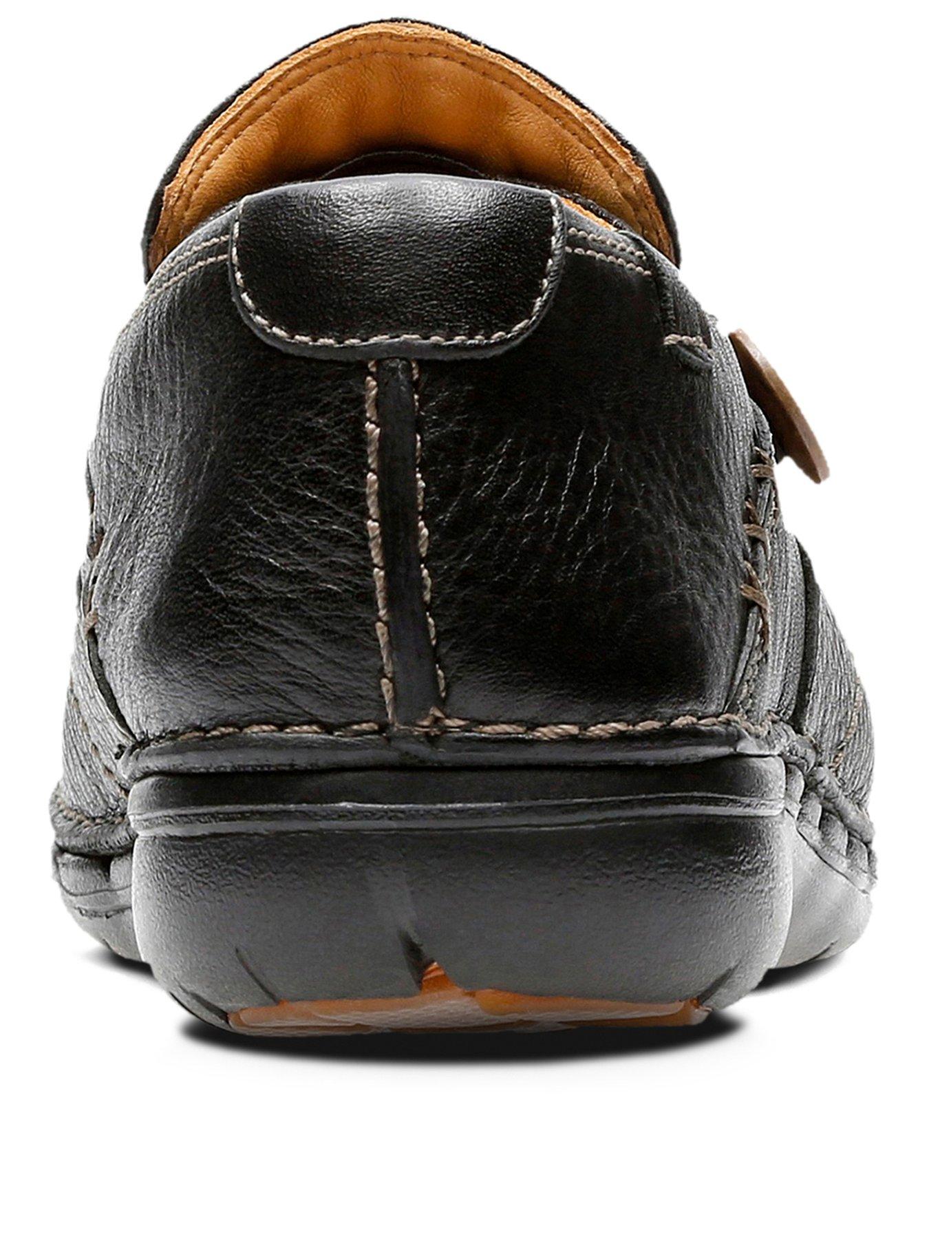 Clarks un loop black best sale leather shoes