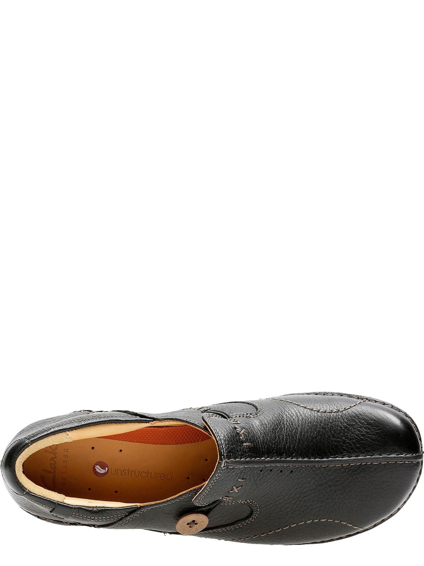 Image 4 of 6 of Clarks Un Loop Flat Leather Shoe - Black