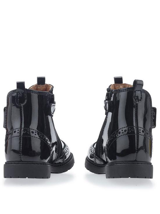 stillFront image of start-rite-girlsnbspchelseanbsppatent-leathernbsppull-on-zip-up-boots-black