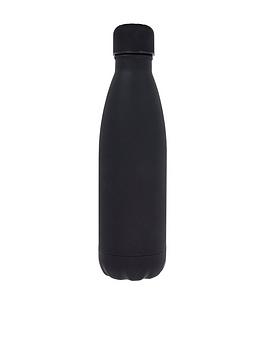Product photograph of Accessorize Plain Double Walled Metal Water Bottle - Black from very.co.uk