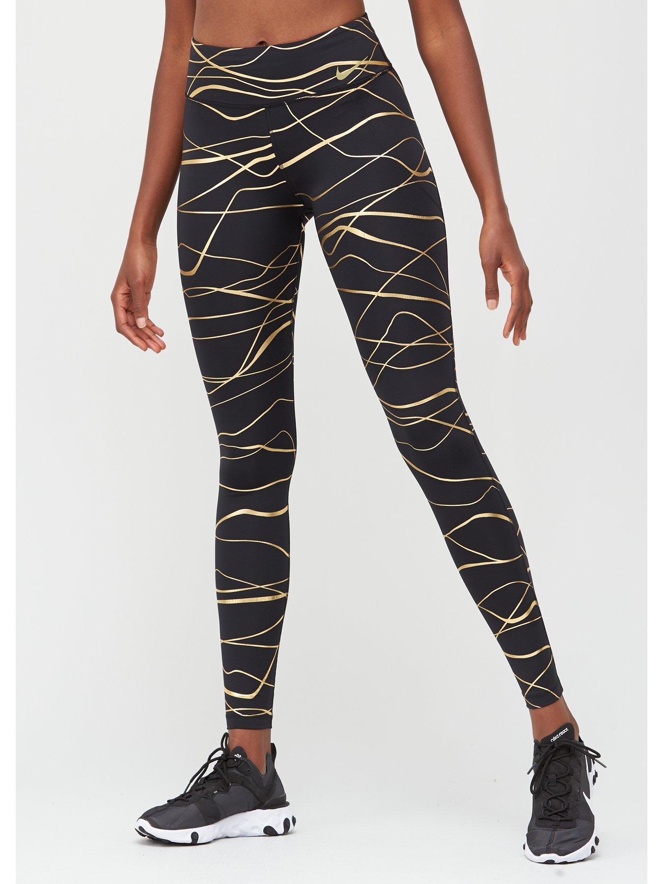 black gold nike leggings