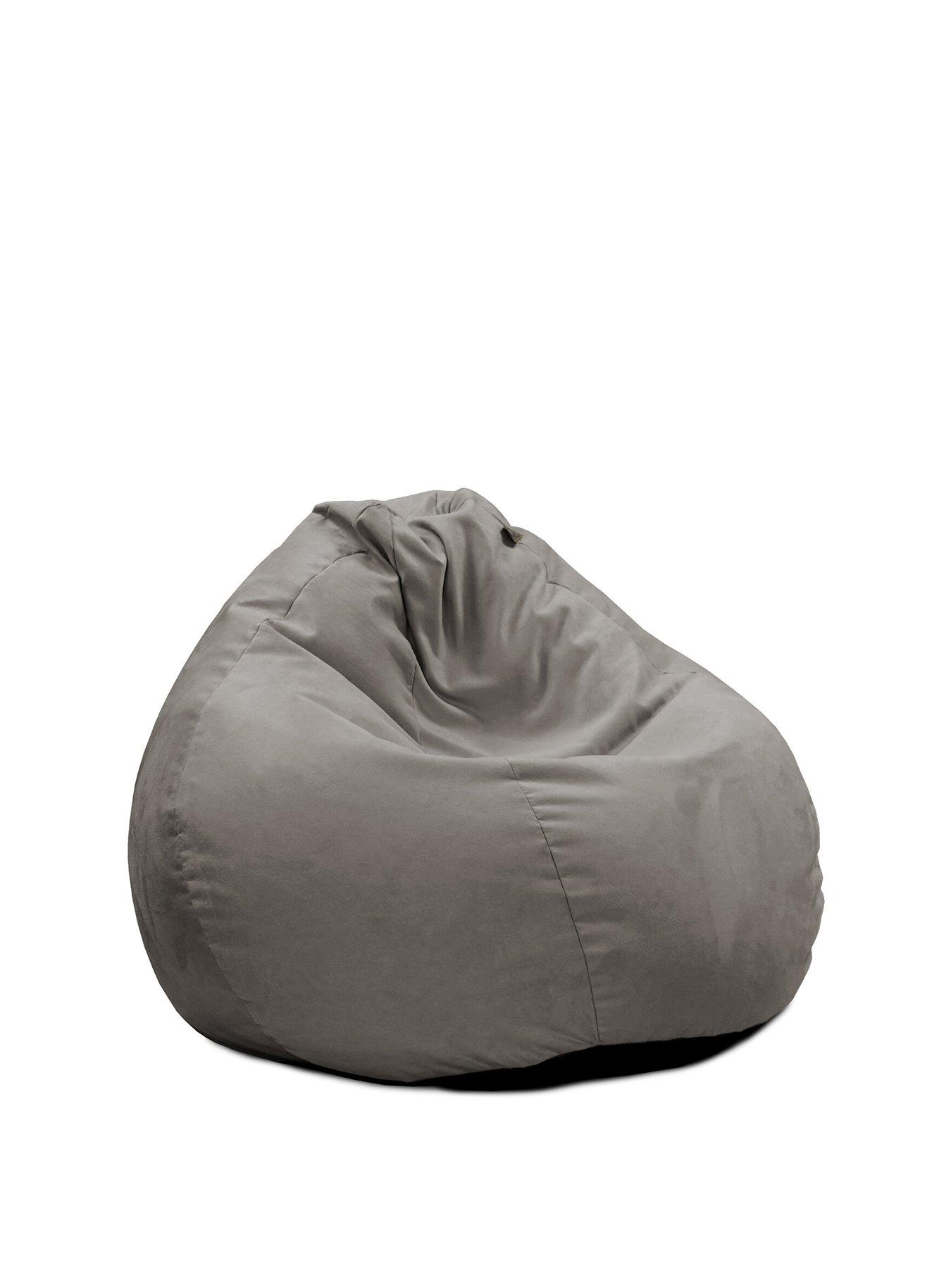 Grey velvet deals bean bag