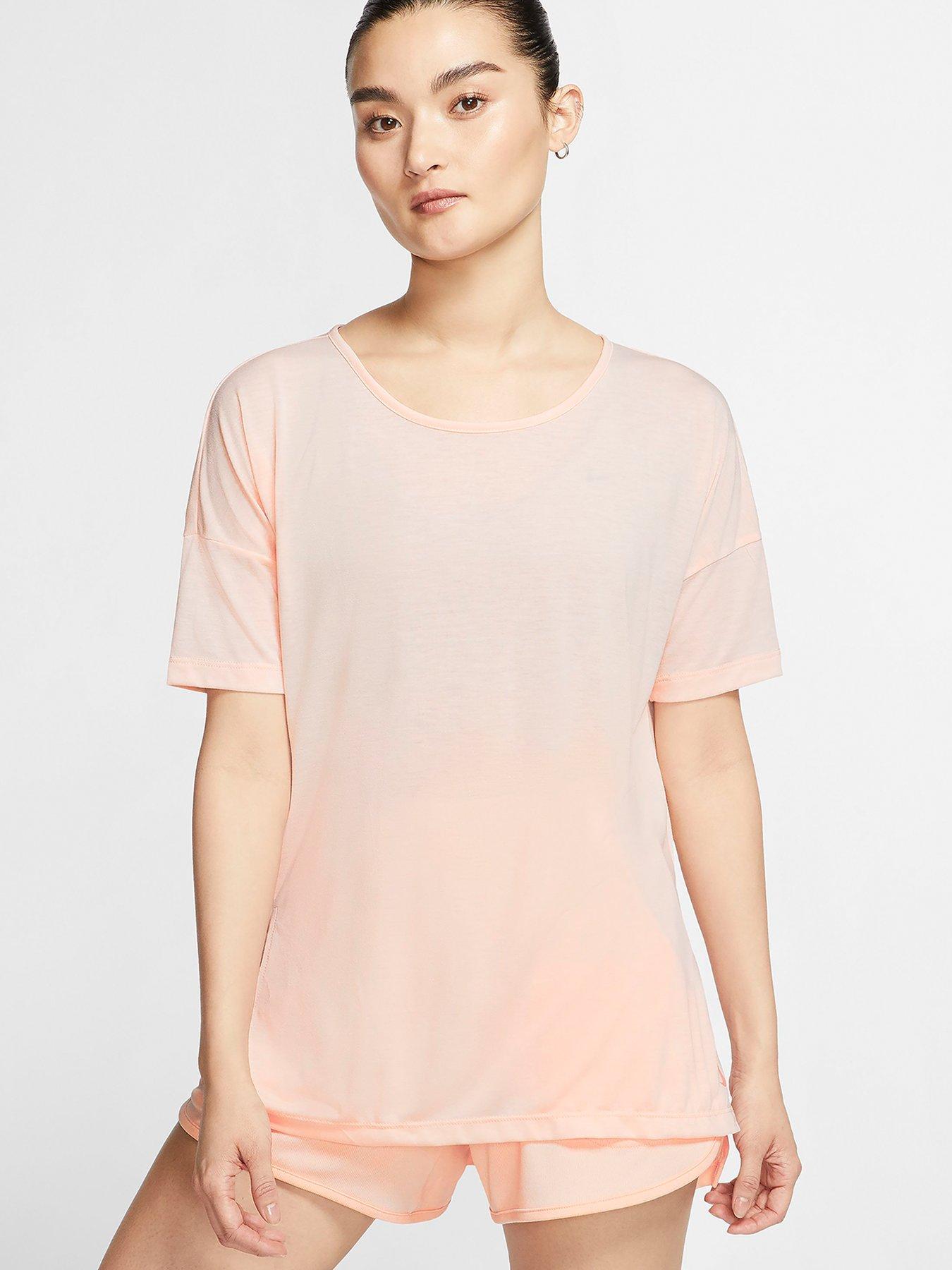Women Yoga Dry Layer Short Sleeve Top - Coral