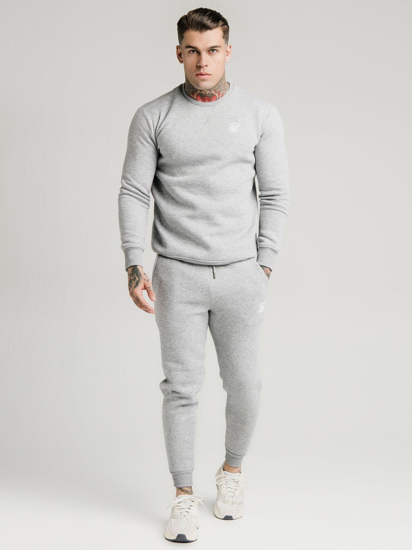 Sik Silk Muscle Fit Jogger - Grey Marl | very.co.uk