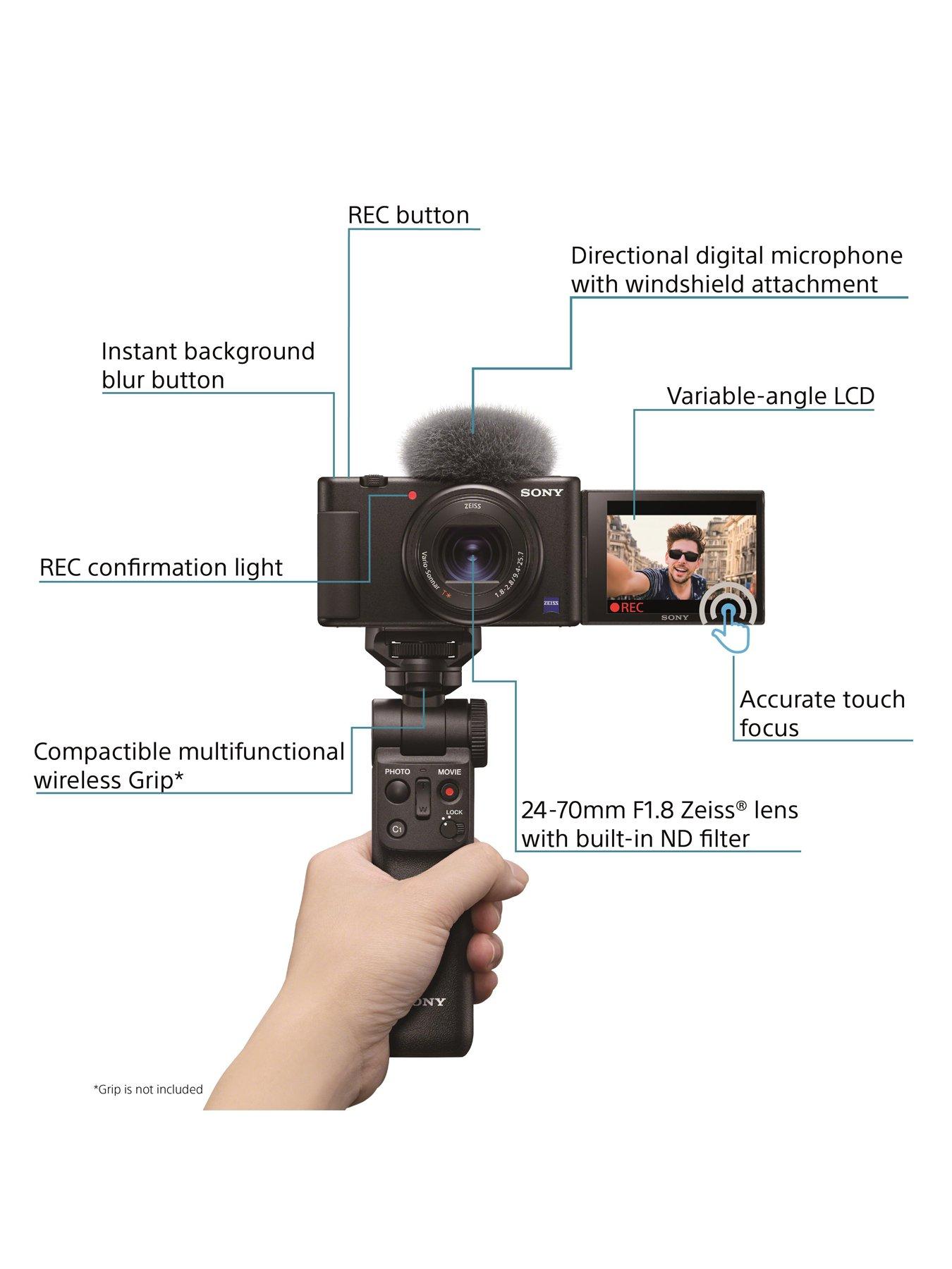 Sony Vlog Camera ZV-1, Digital Camera (Vari-angle Screen for Vlogging, 4K  Video) | Very.co.uk