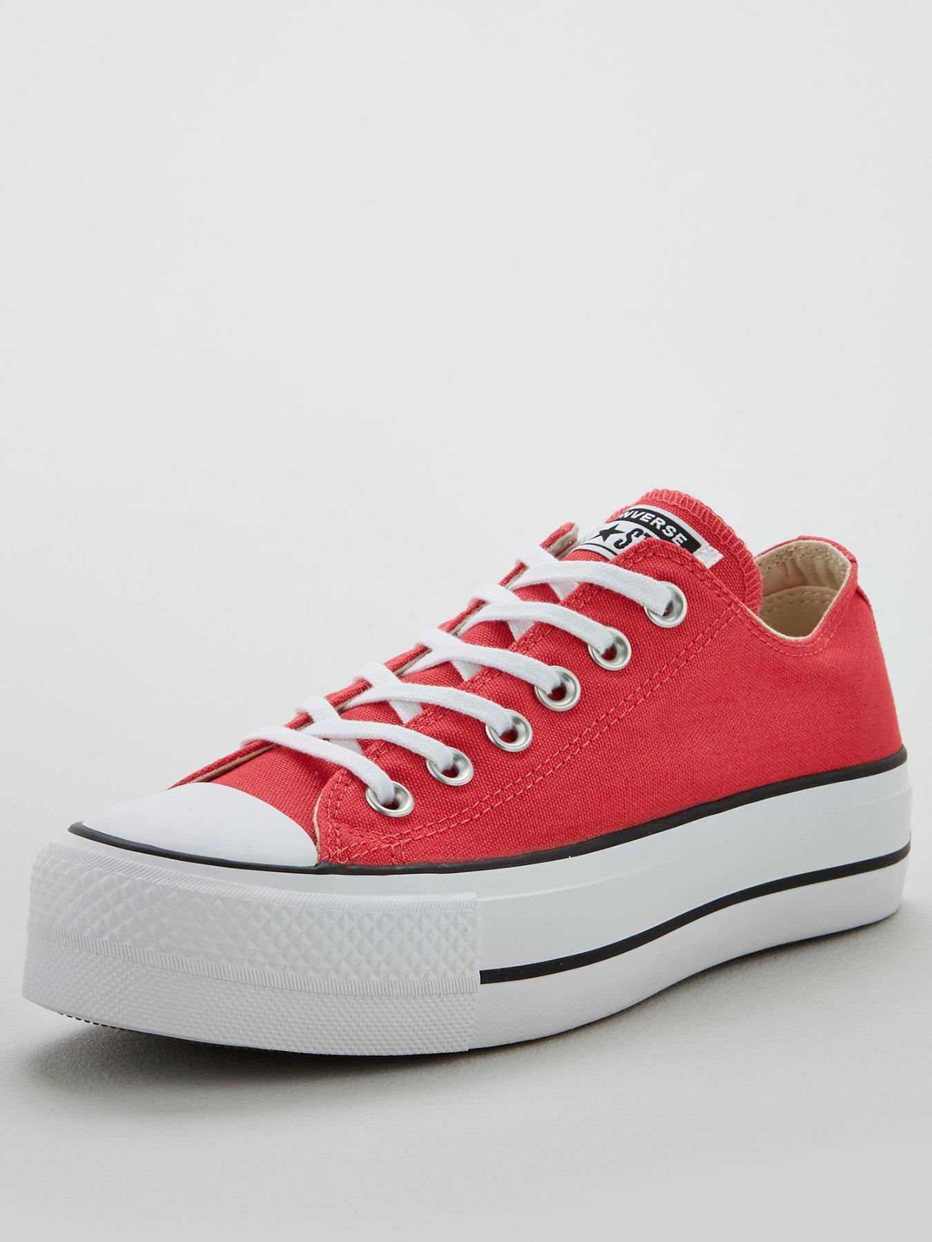 red converse ox
