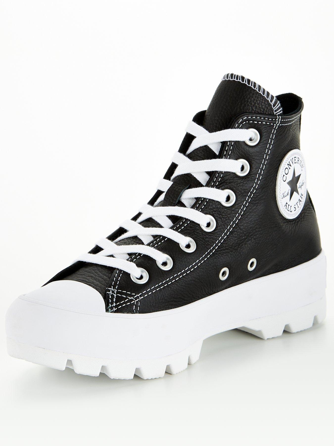 lugged leather chuck taylor all star black