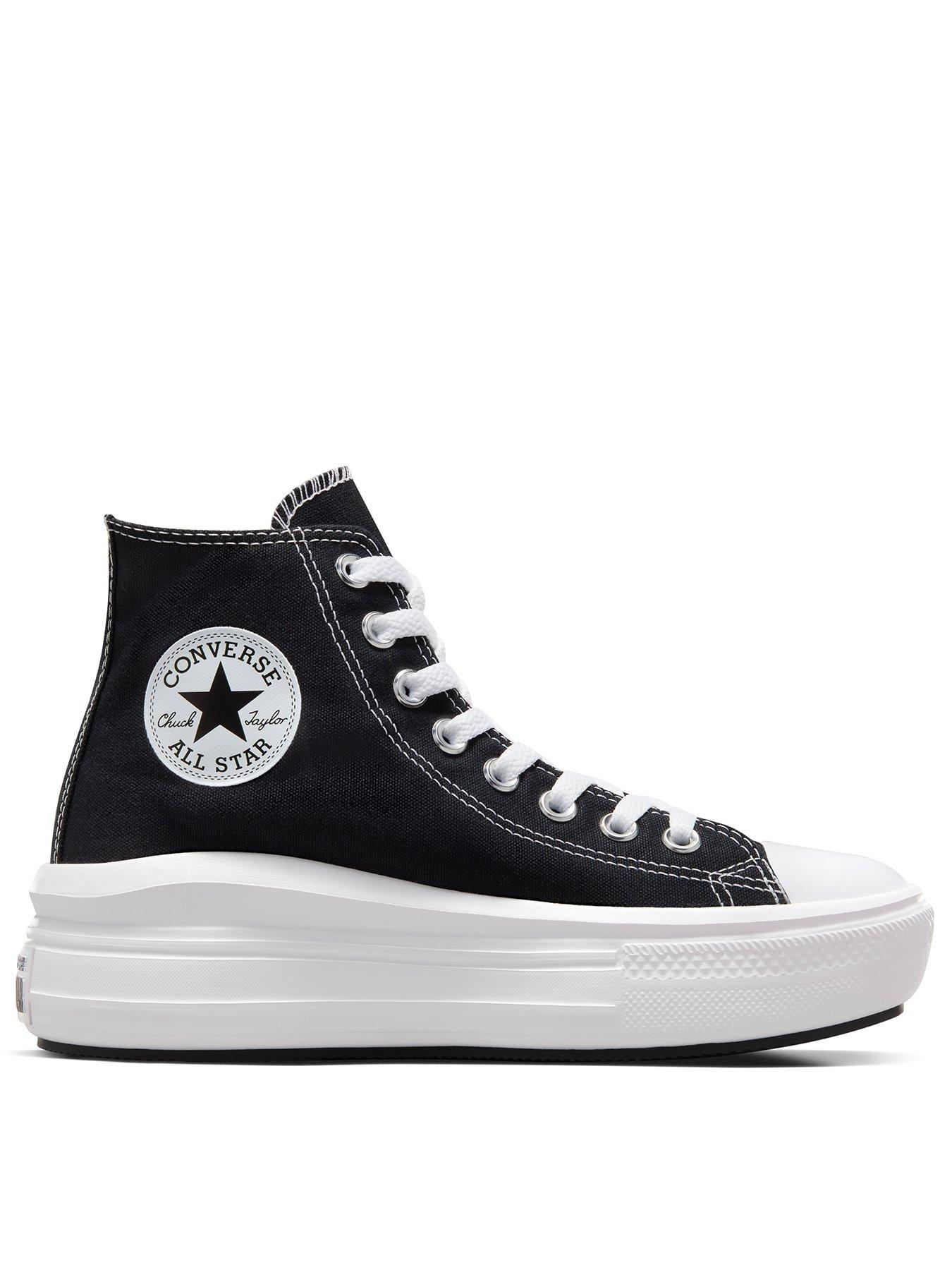 Converse Womens Move Hi Top Trainers, Black/Natural Ivory/White, Size 6, Women