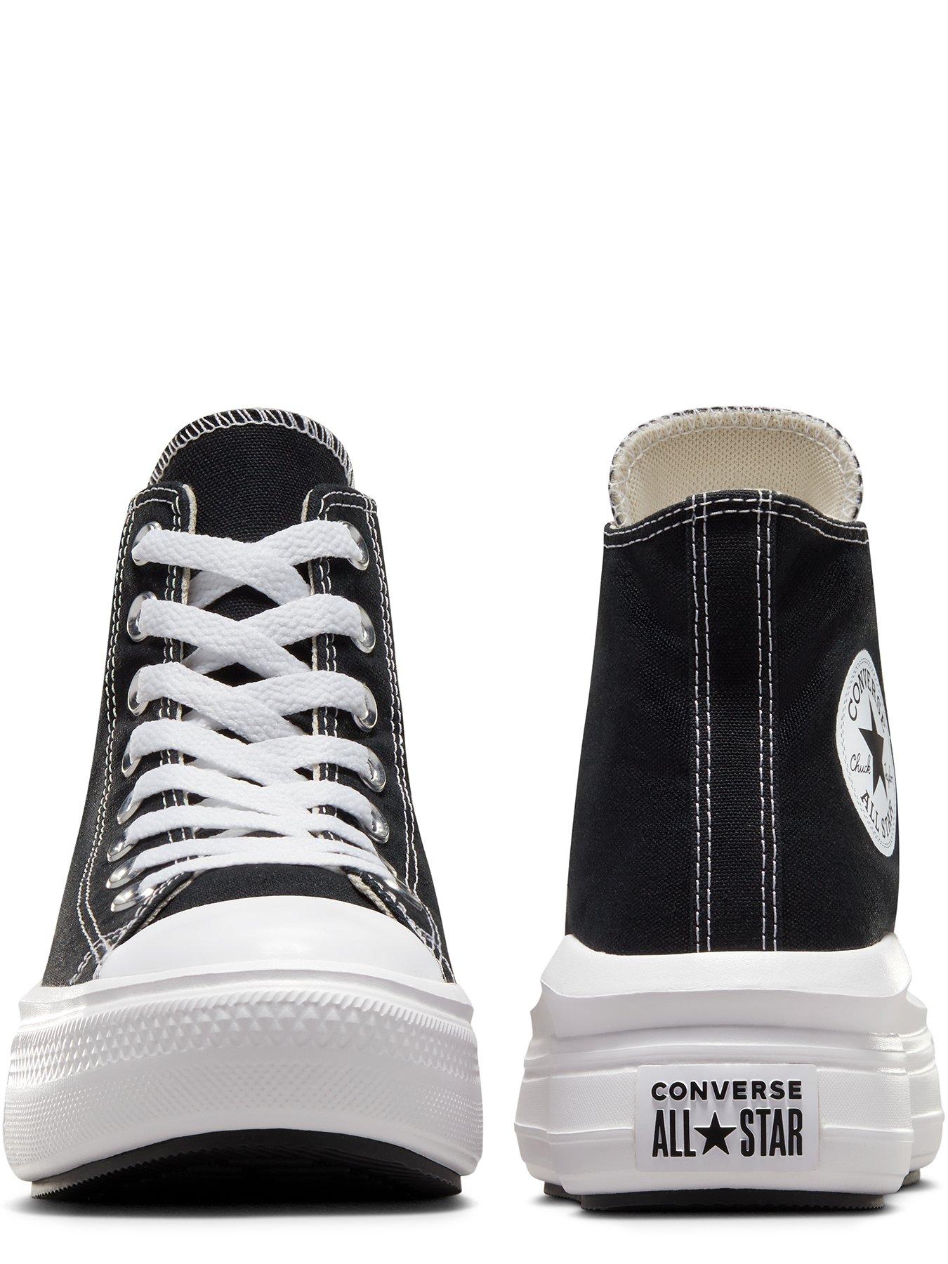 Converse all star leather side deals zip white high top trainers