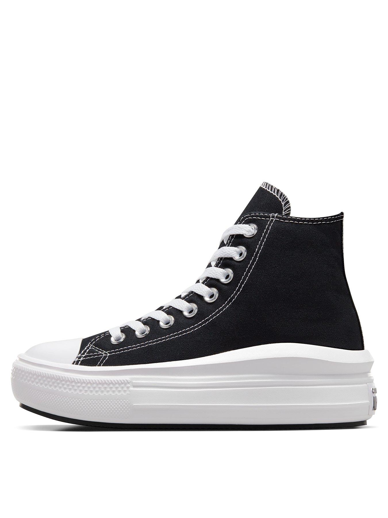 Image 3 of 6 of Converse Womens Move Hi Top Trainers - Black/White