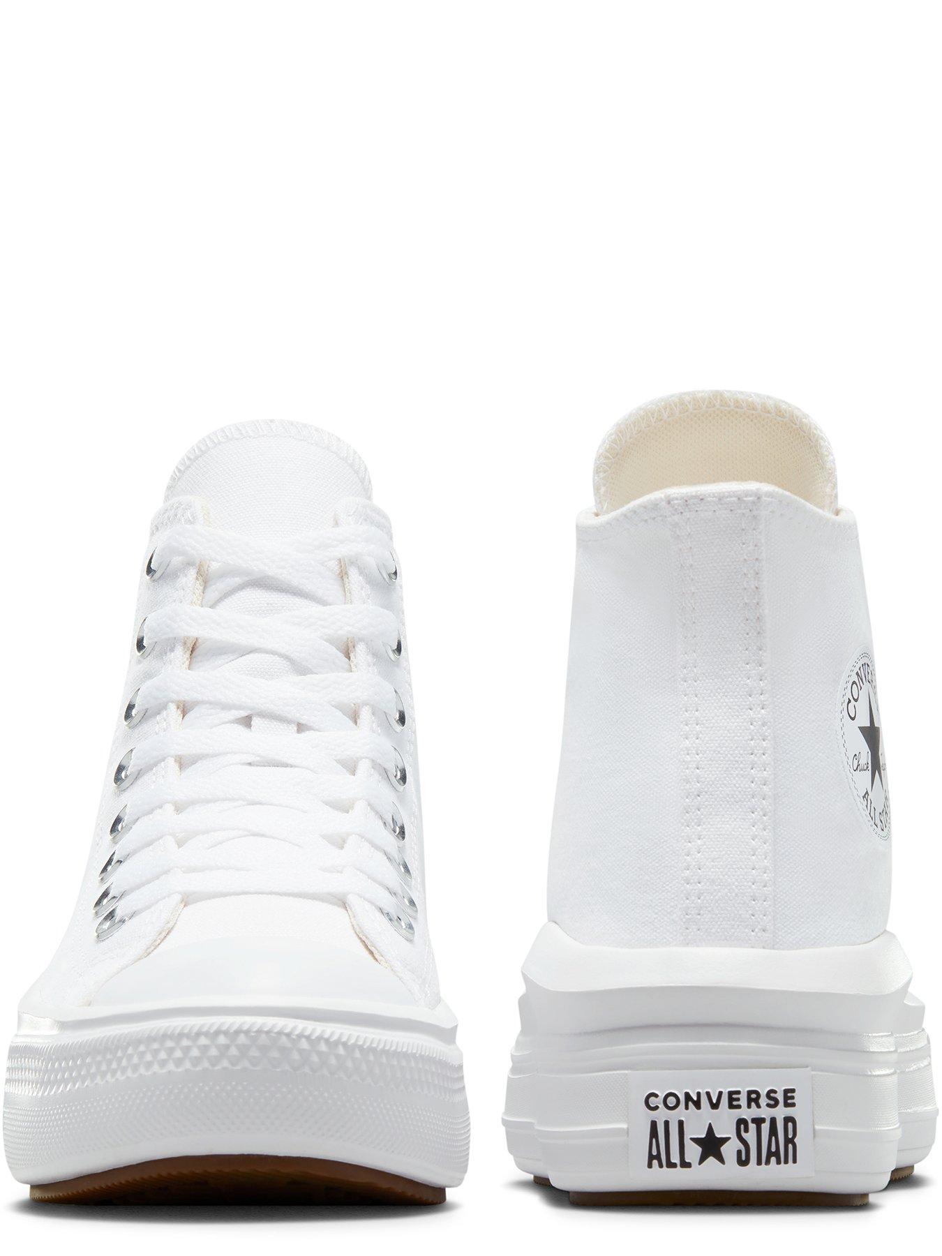 Converse Chuck Taylor All Star Move Platform Hi - White/White | very.co.uk