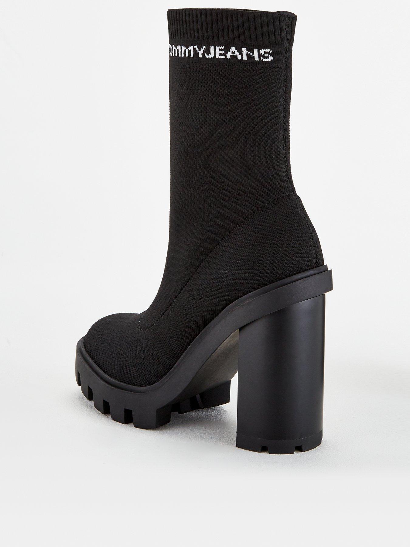 tommy hilfiger sock heeled boots