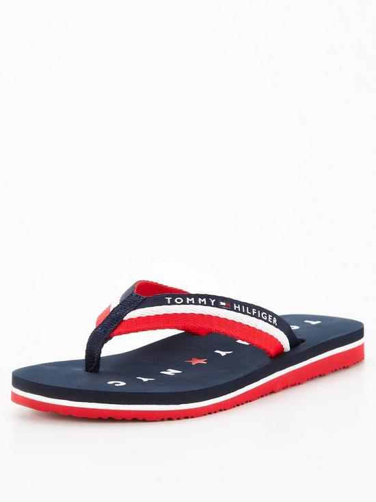 front image of tommy-hilfiger-thong-beach-sandals-navy
