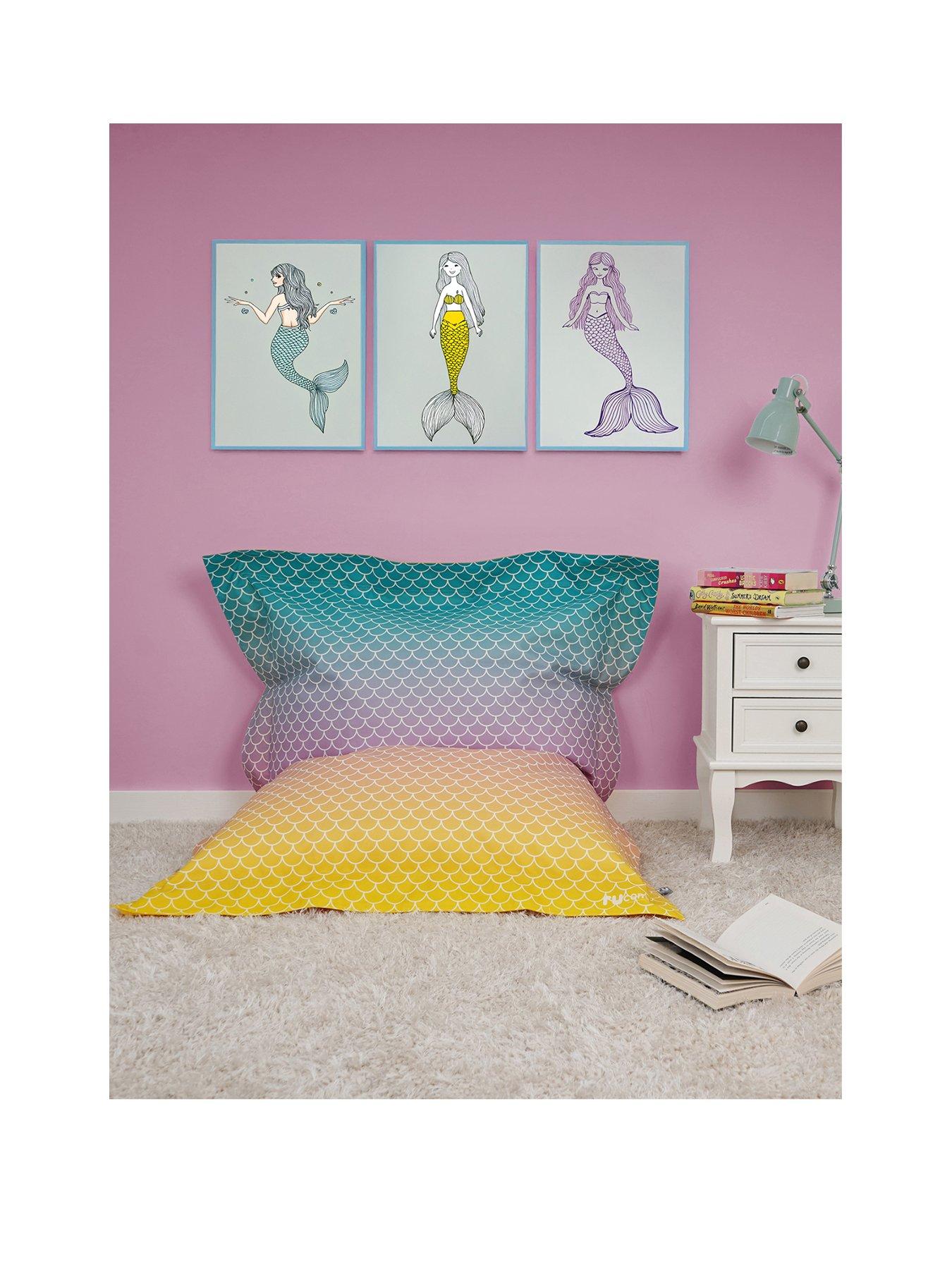 Product photograph of Rucomfy Mermaid Ombre Junior Squarbie Bean Bag from very.co.uk