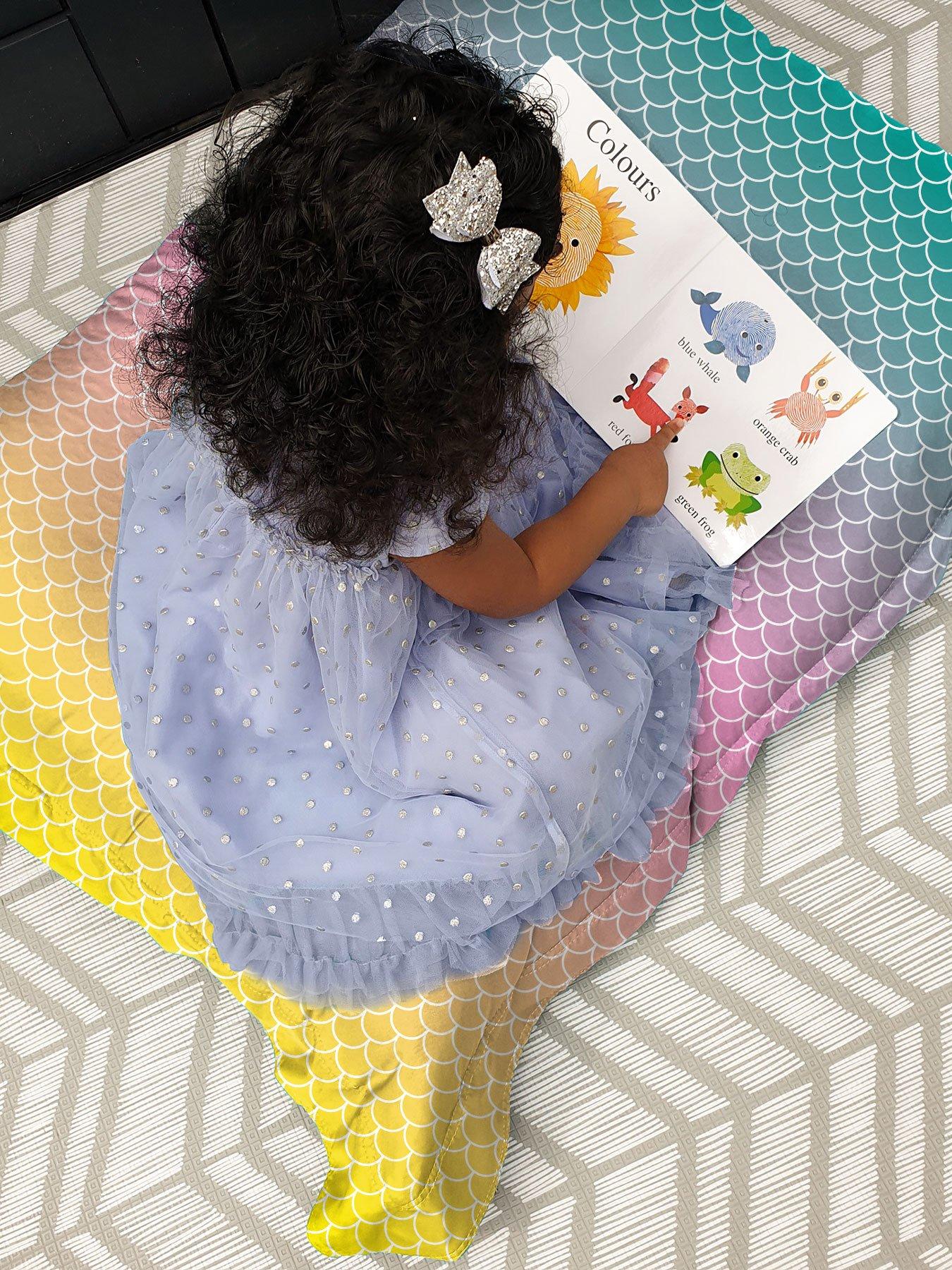 Image 3 of 4 of rucomfy Mermaid Ombre Junior Squarbie Bean Bag