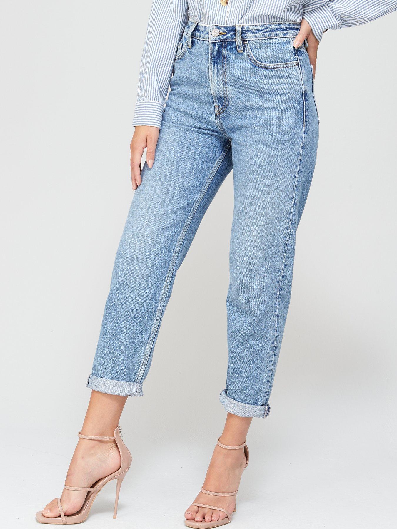 high waisted ripped mom jeans uk