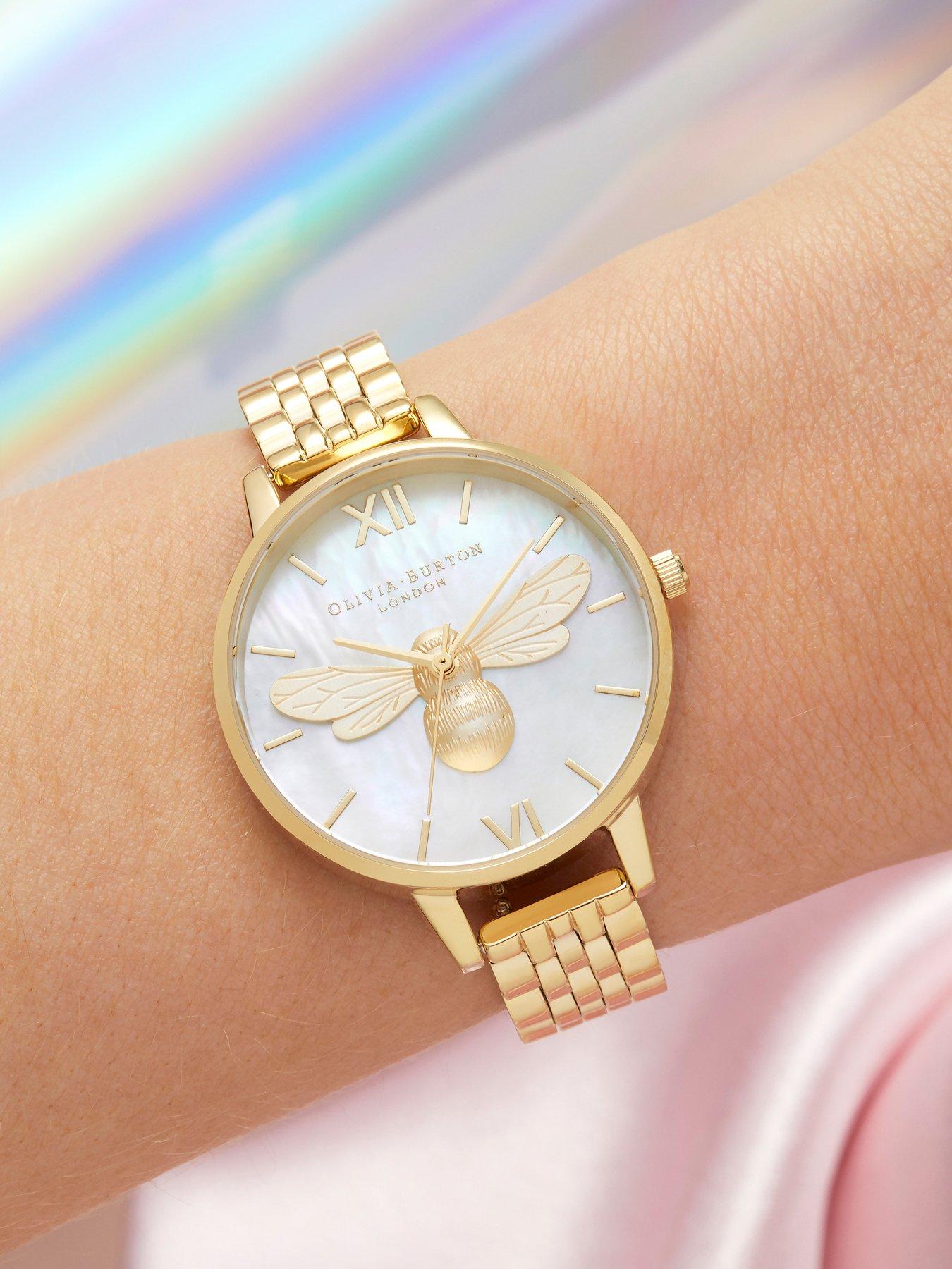 Jewellery & watches Olivia Burton Lucky Bee MOP Demi Dial Gold Bracelet Watch