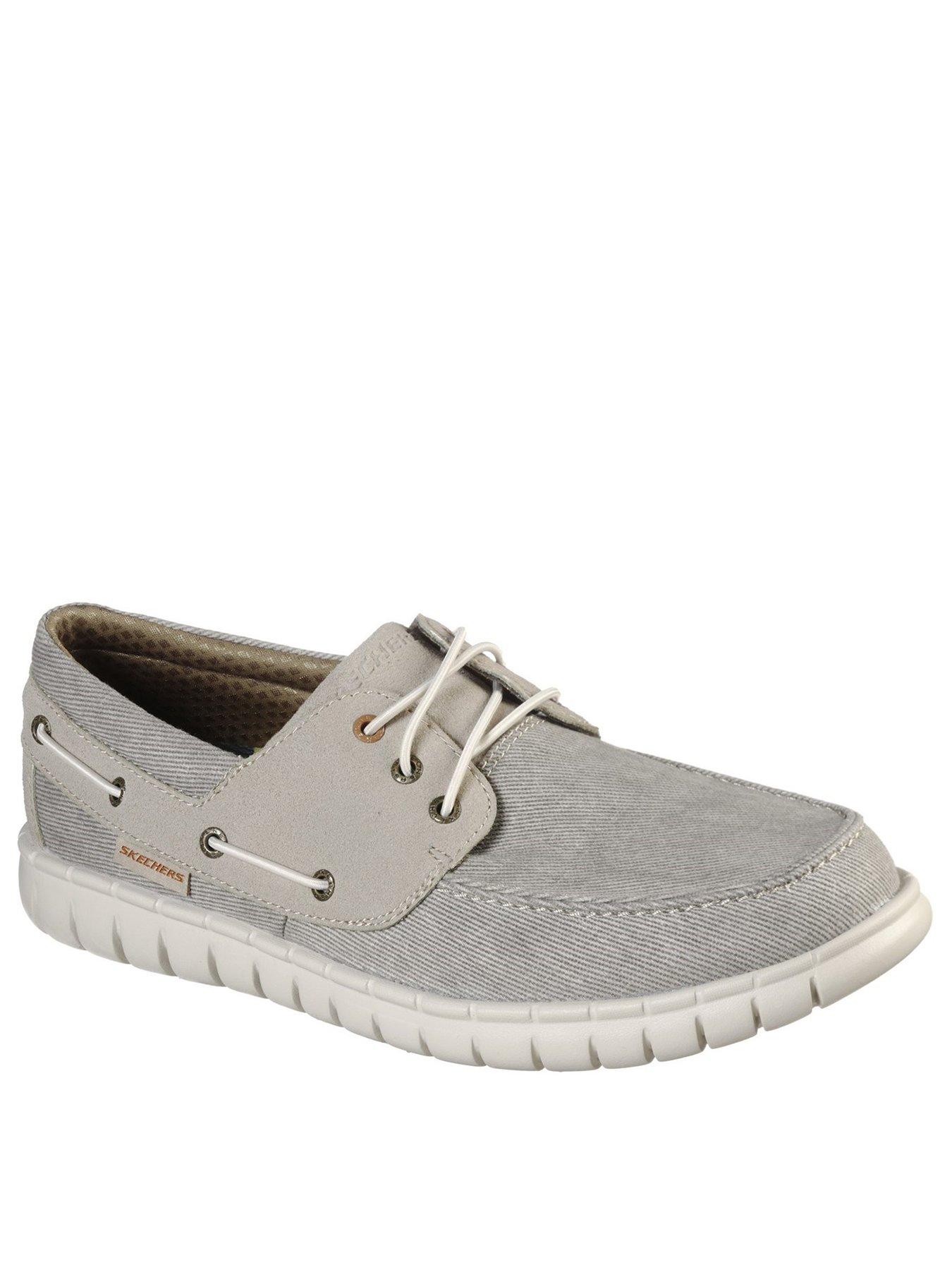 skechers boat shoes grey