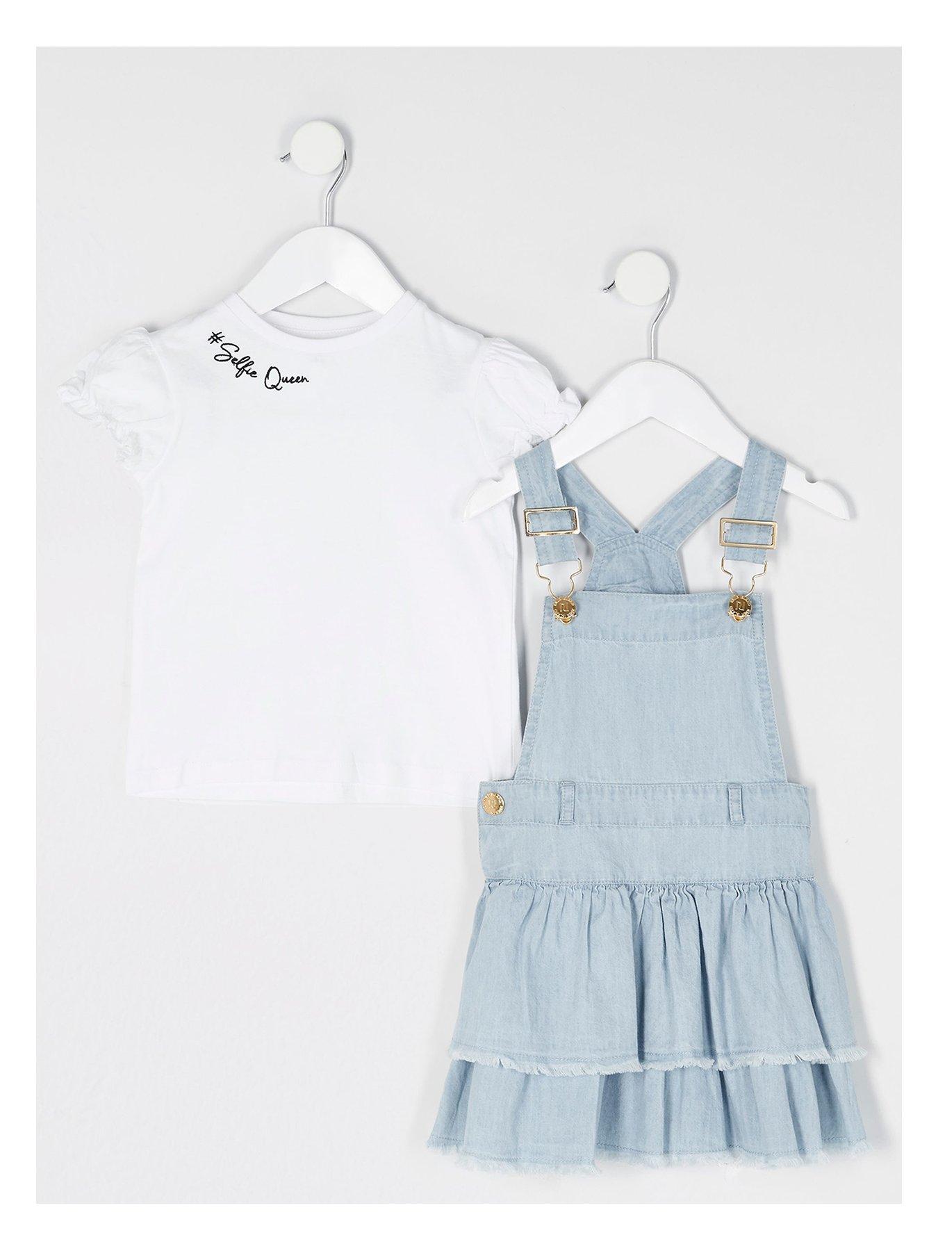 river island denim pinafore