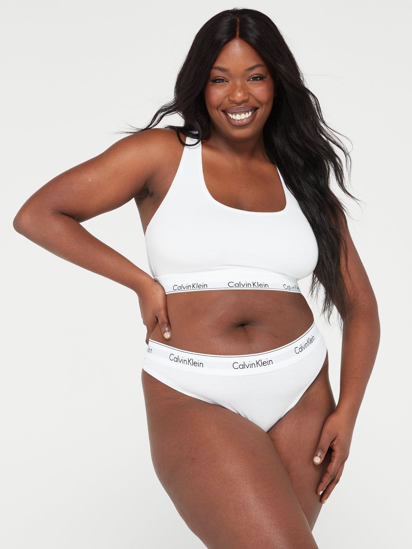 Calvin Klein Plus Size Modern Cotton Bralette In White for Women