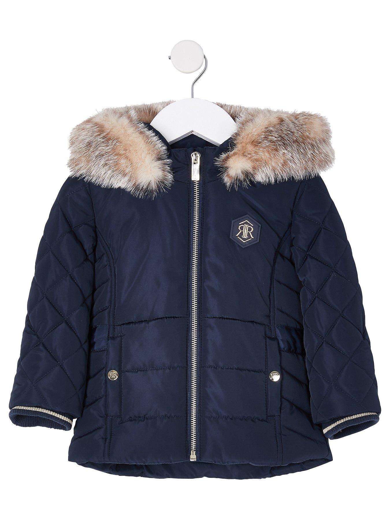 girls navy padded coat