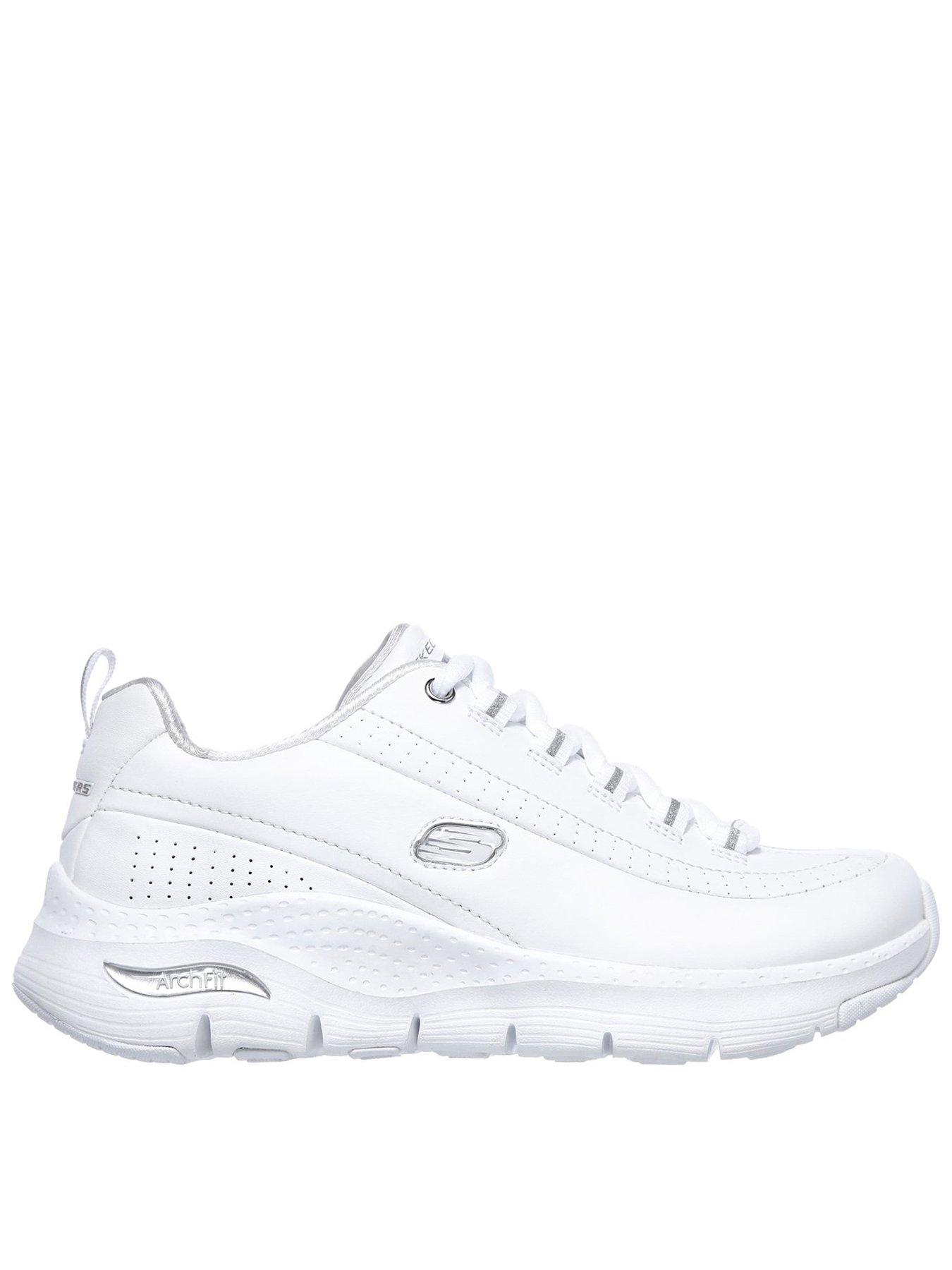 Skechers Citi Drive Arch Fit Trainer White Silver Very Co Uk