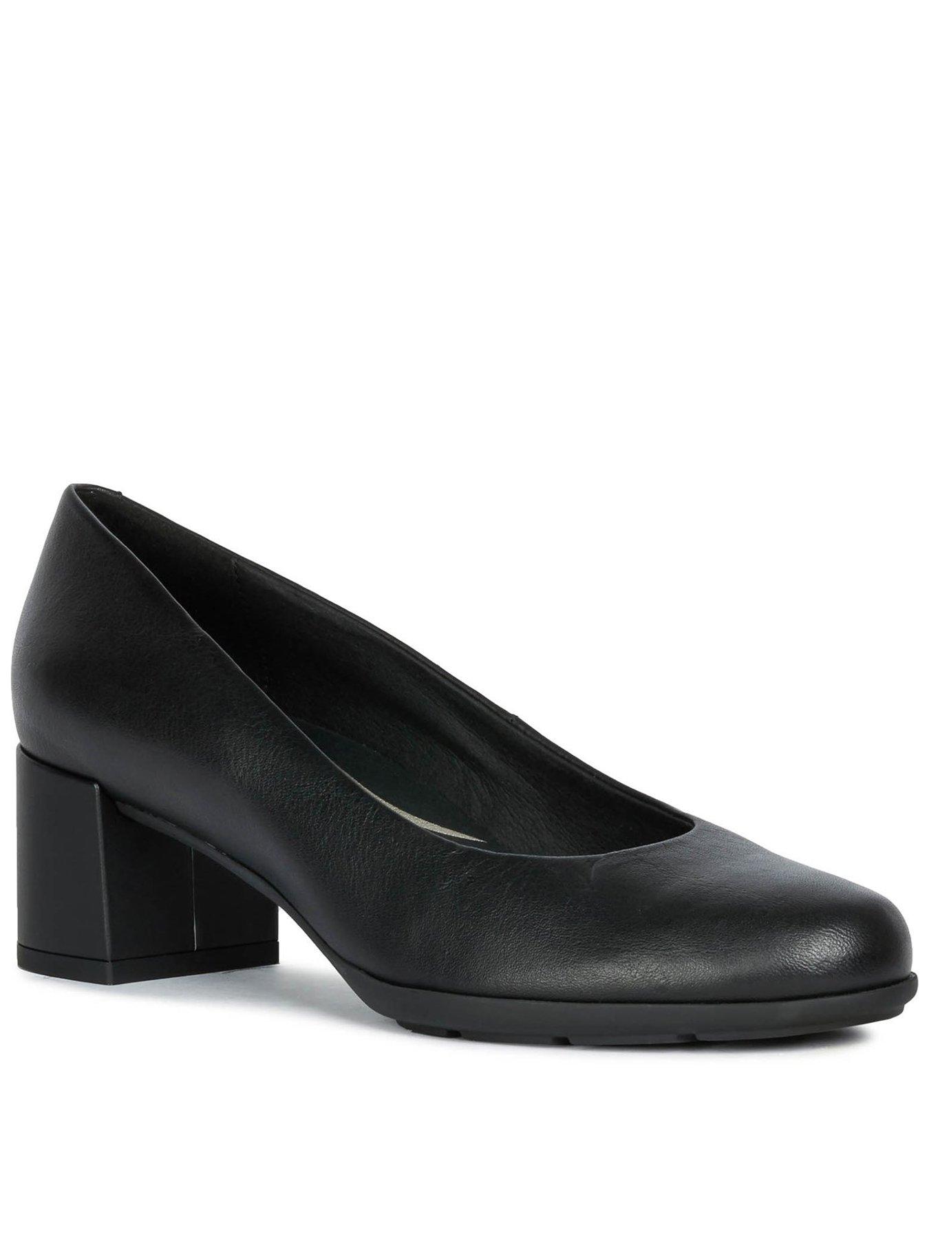 black leather court shoes uk