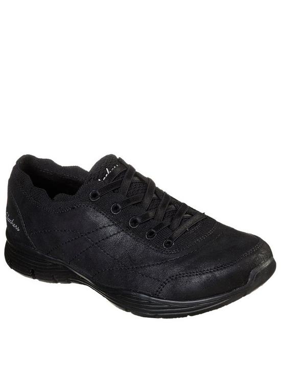 front image of skechers-seager-trainers-black