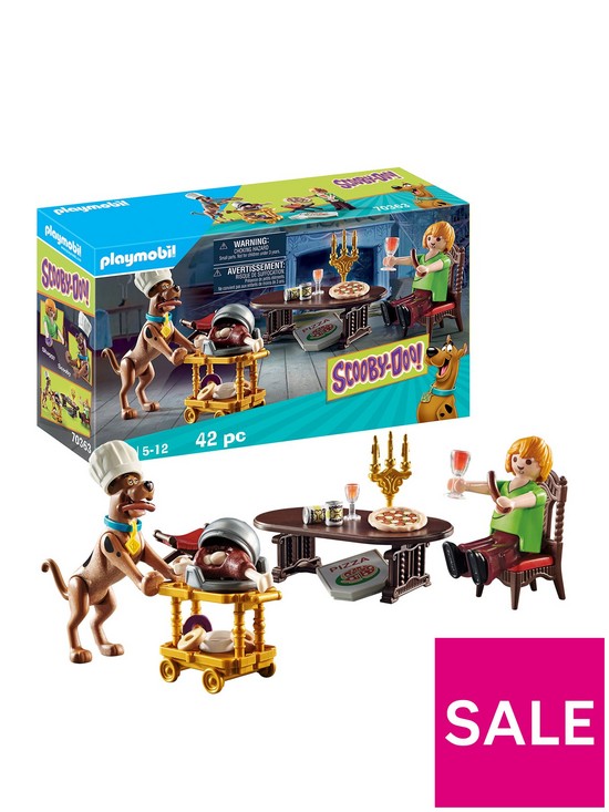 front image of playmobil-70363-scooby-doo-dinner-with-scooby-and-shaggy