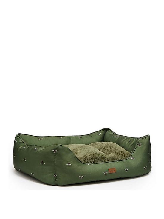 front image of joules-bee-print-box-pet-bed