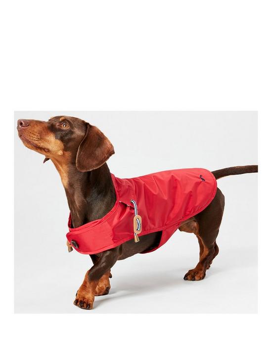 front image of joules-red-dog-raincoat