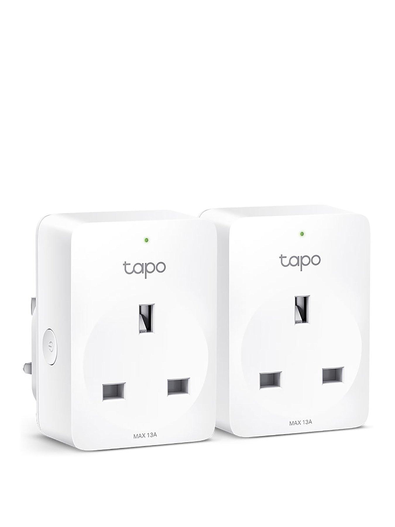 tp-link-tapo-p100-pack-of-2-smart-plugs-remote-control-schedule-amp-timer-away-mode-alexa-amp-google