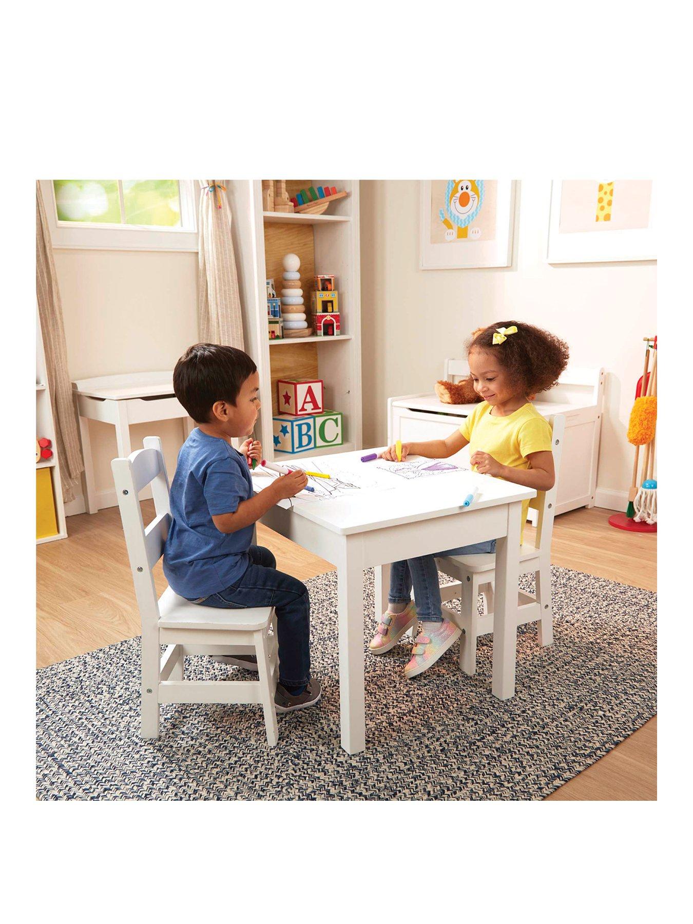 melissa and doug wooden table and chairs white