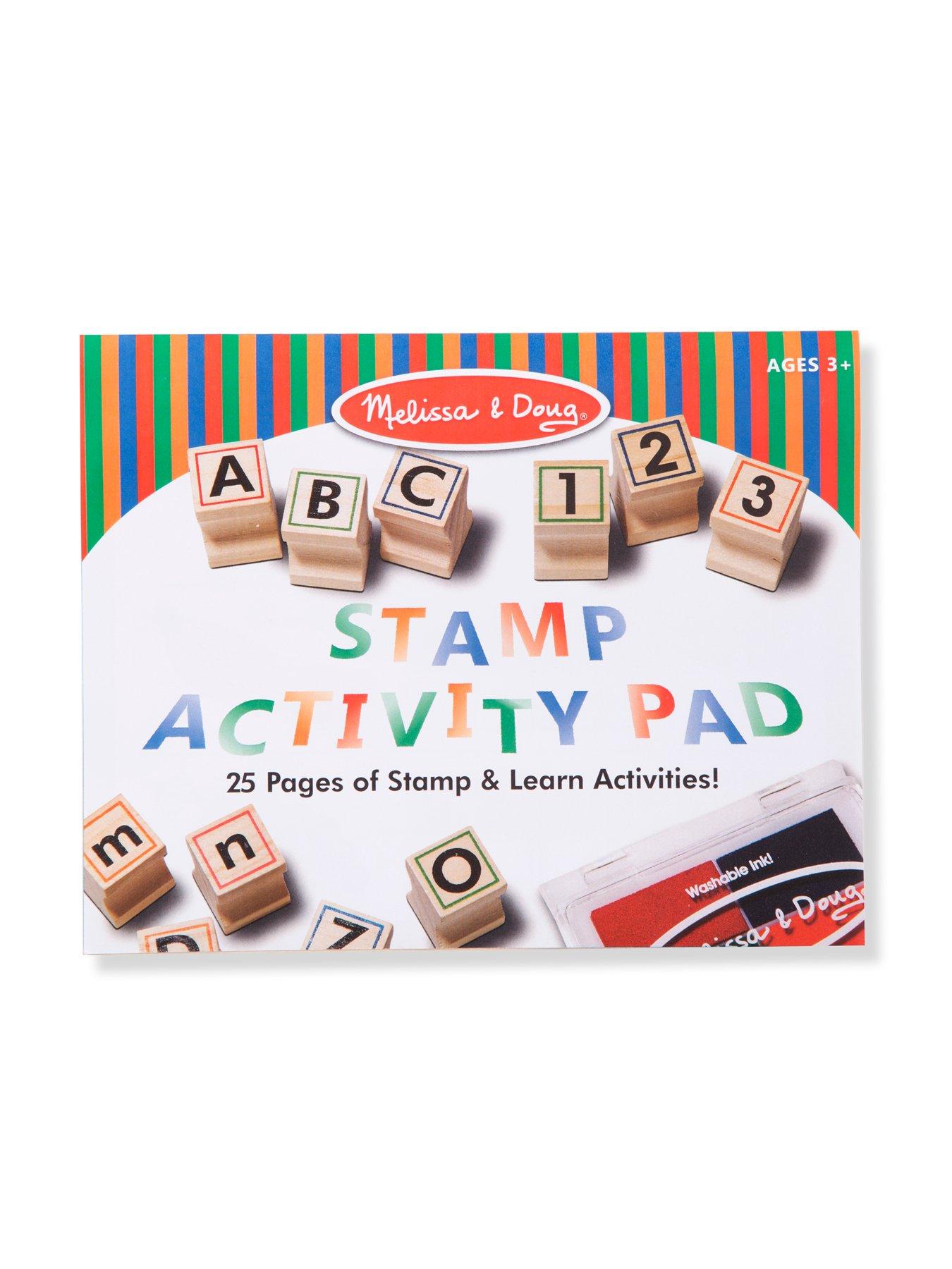 Melissa Doug Deluxe Wooden Stamp Set ABC 123 Very