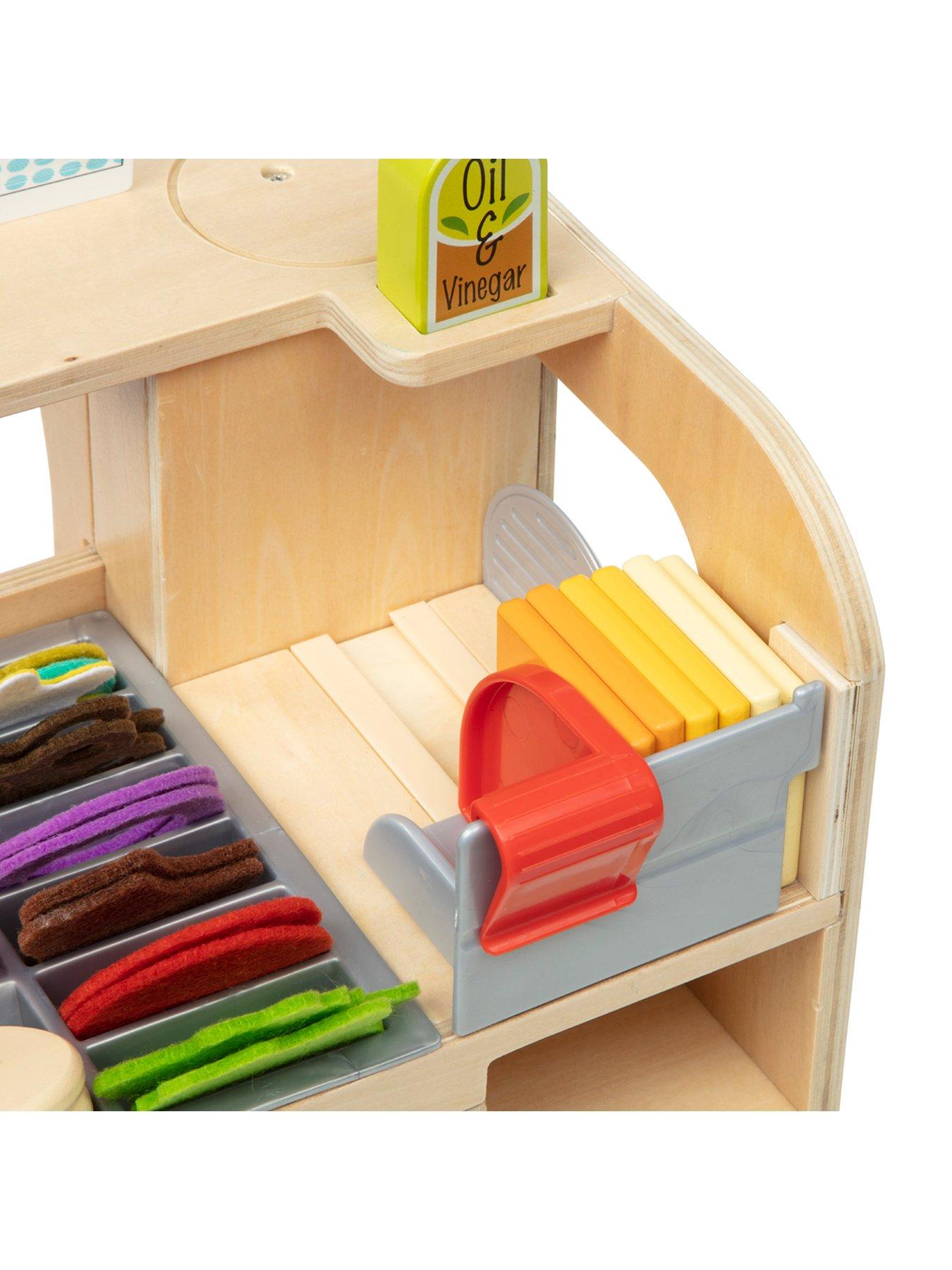 Image 4 of 6 of Melissa & Doug Wooden Slice &amp; Stack Sandwich Counter Playset