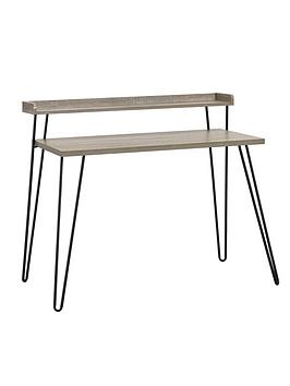Product photograph of Dorel Home Haven Retro Desk - Grey Oak from very.co.uk