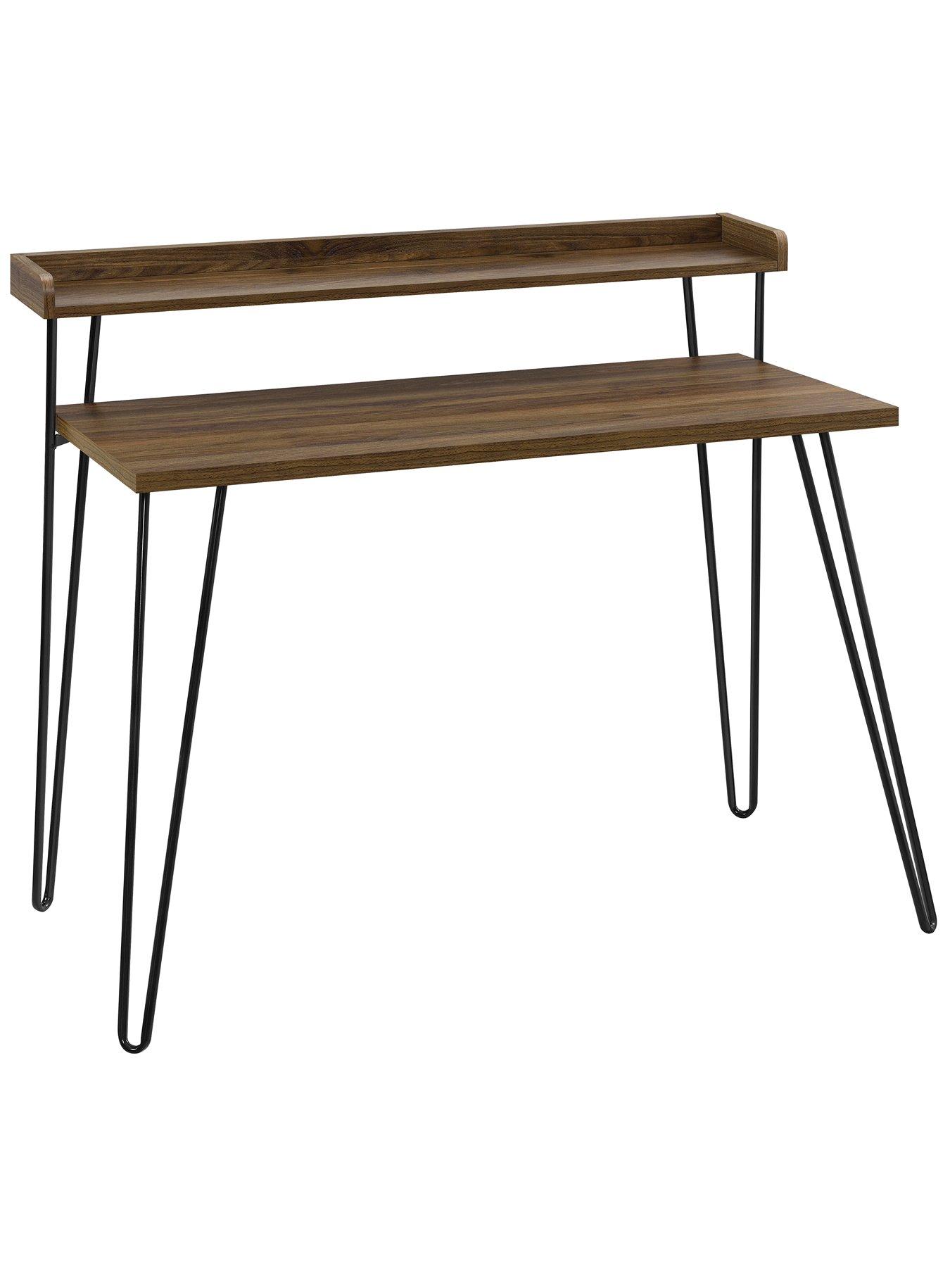 Product photograph of Dorel Home Haven Retro Desk - Walnut from very.co.uk