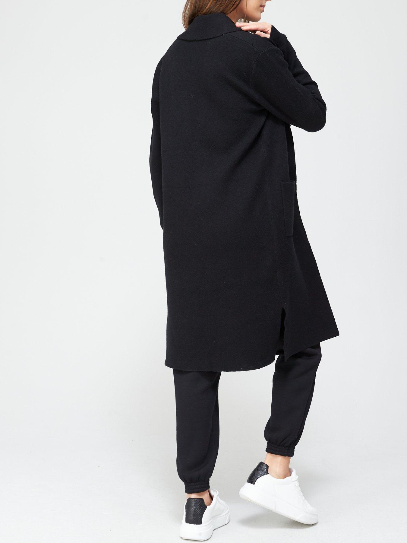 black longline coatigan