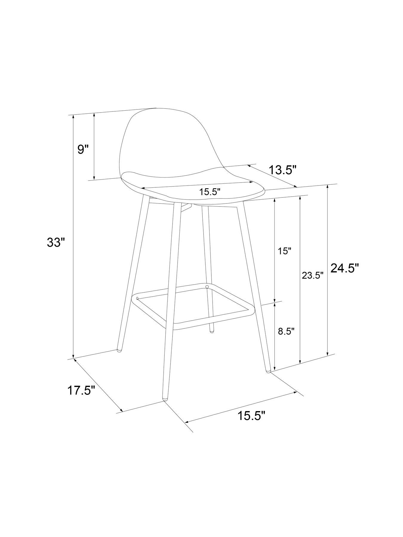 Image 4 of 4 of Dorel Home Calvin Bar Stool- Black