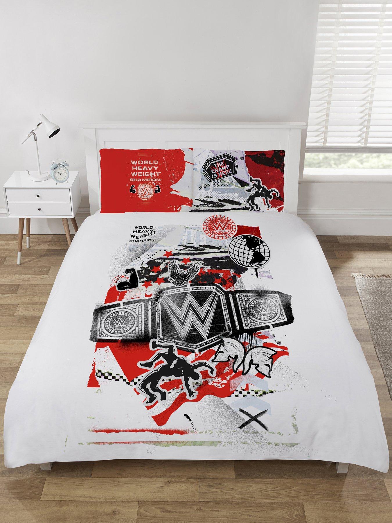 Quilt Cover Bed Set Official WWE Raw Smackdown 'Anneau' Double Duvet 