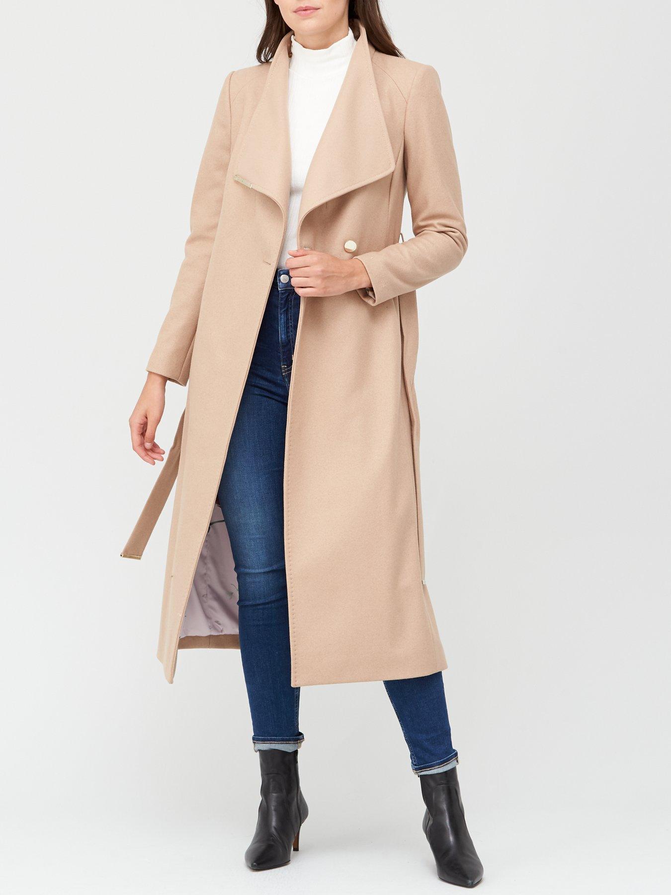 ted baker camel wrap coat