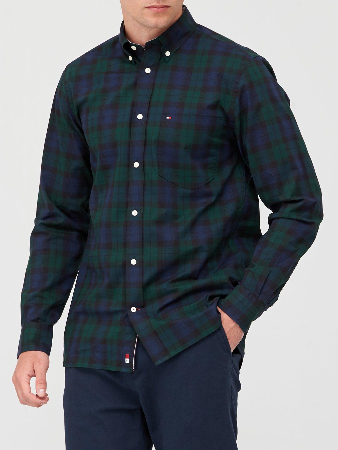 tommy hilfiger green check shirt