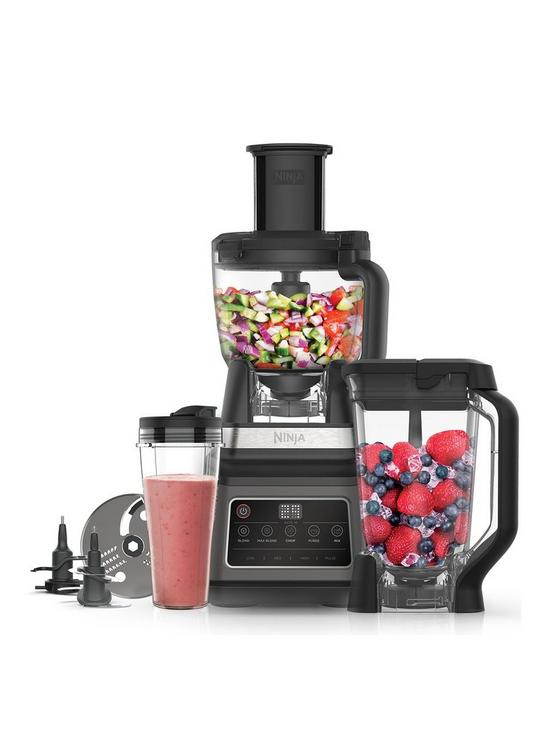 front image of ninja-3-in-1-food-processor-and-blender-with-auto-iq-bn800uk