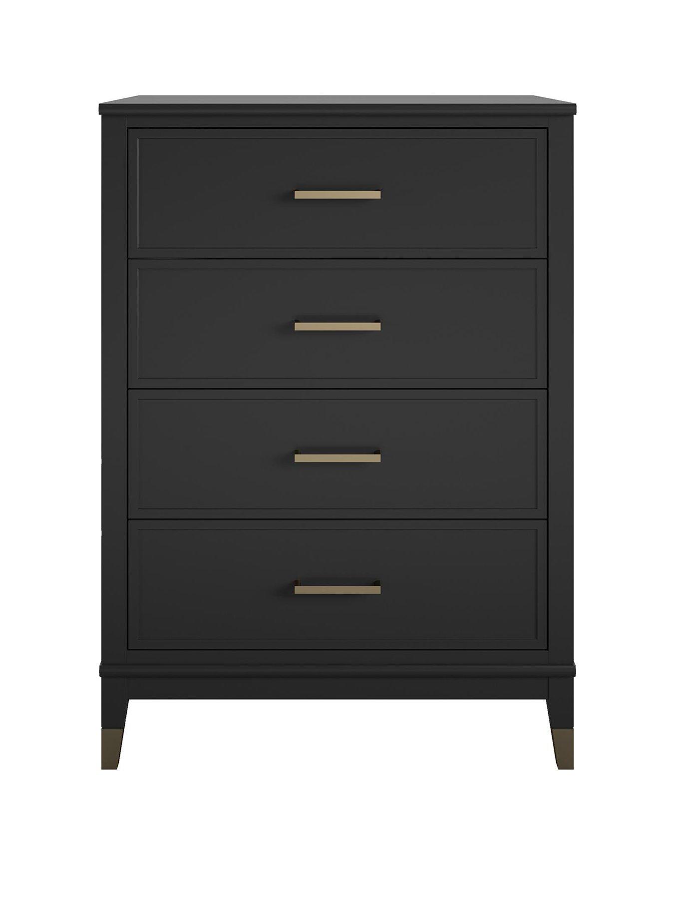 Product photograph of Cosmoliving By Cosmopolitan Westerleigh 4 Drawer Chest - Black Gold from very.co.uk