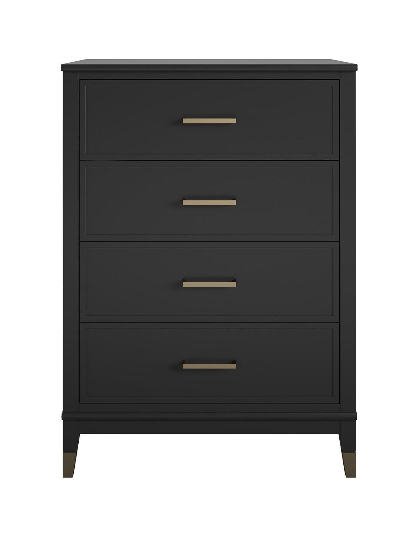 CosmoLiving by Cosmopolitan Westerleigh 4 Drawer Chest Black/Gold