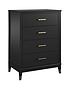  image of cosmoliving-by-cosmopolitan-westerleigh-4-drawer-chest-blackgold