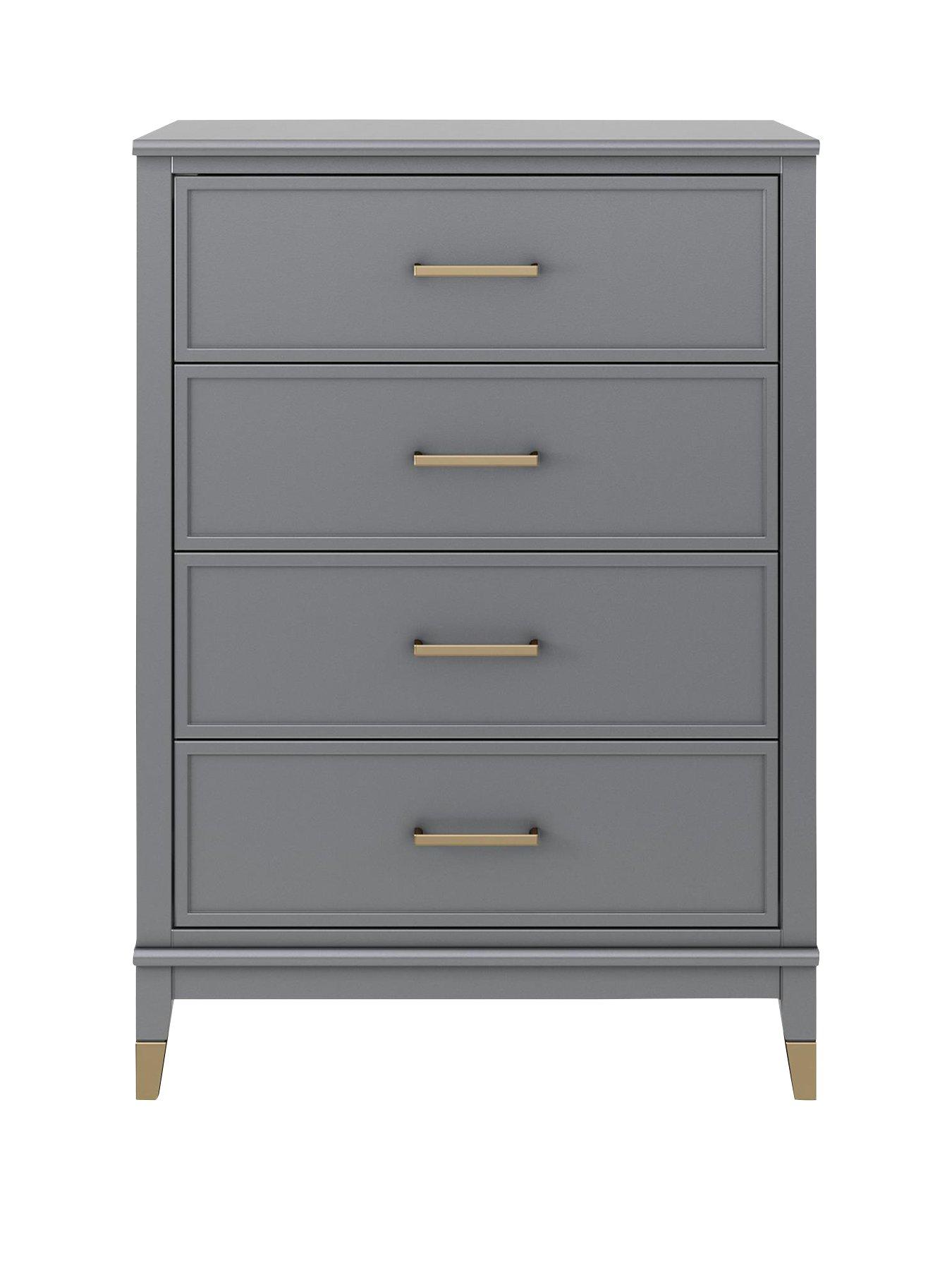 Product photograph of Cosmoliving By Cosmopolitan Westerleigh 4 Drawer Chest - Graphite Grey from very.co.uk